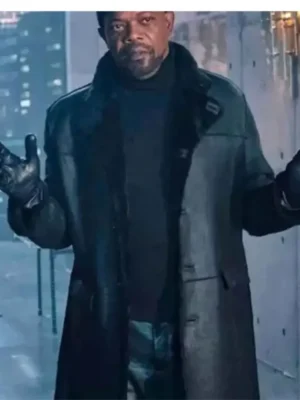 John Shaft 2019 Black Shearling Fur Leather Coat