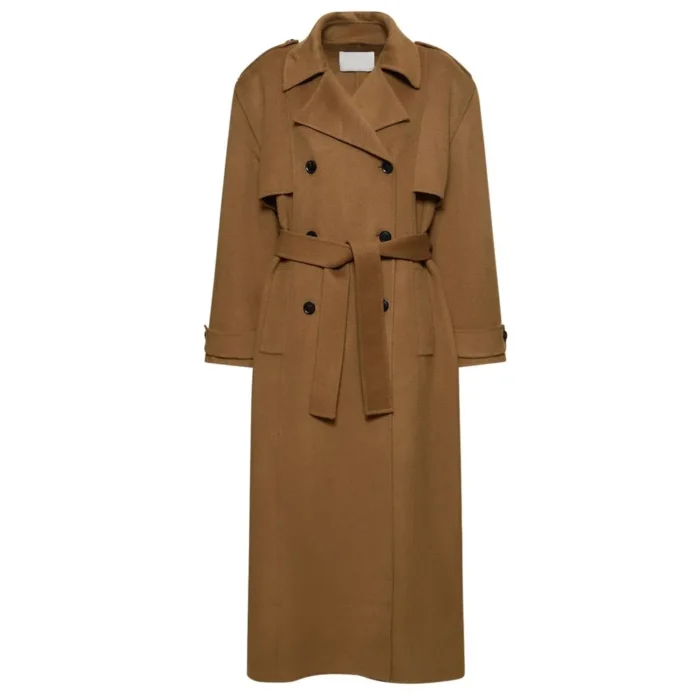 Selena Gomez Brown Trench Coat