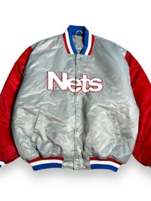90’s New Jersey Nets Gray and Red Jacket