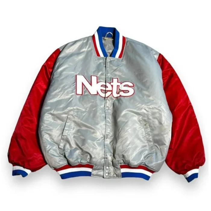 90’s New Jersey Nets Gray and Red Jacket