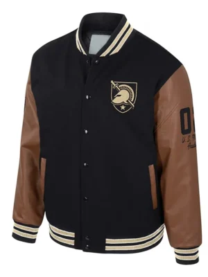 Army Black Knights Black and Brown Letterman Jacket