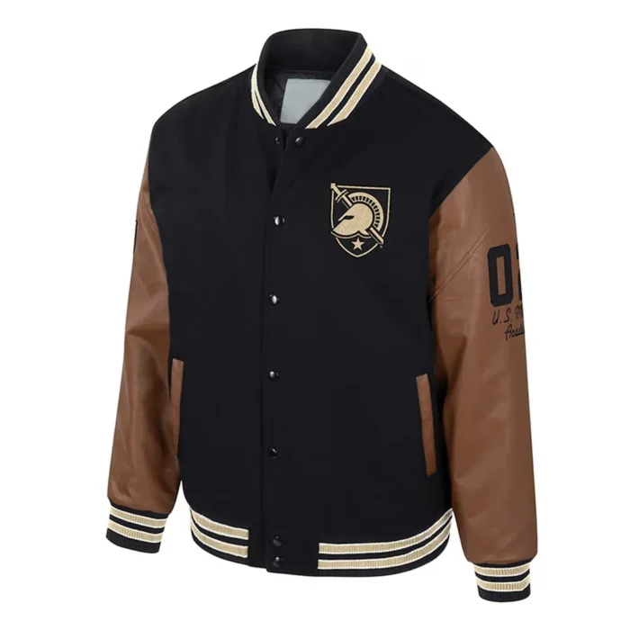 Army Black Knights Black and Brown Letterman Jacket