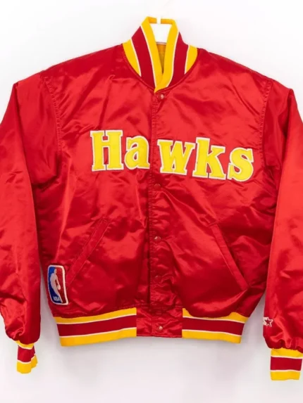 Atlanta Hawks Vintage Red Bomber Jacket