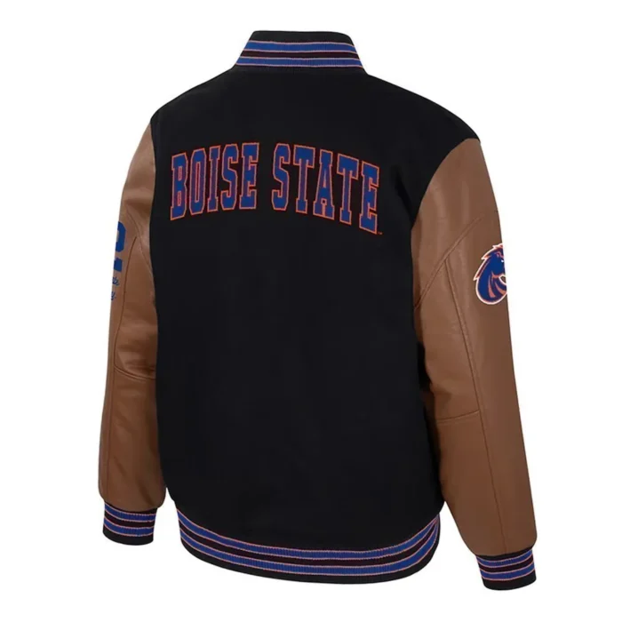 Boise State Broncos Black and Brown Letterman Jacket Sale