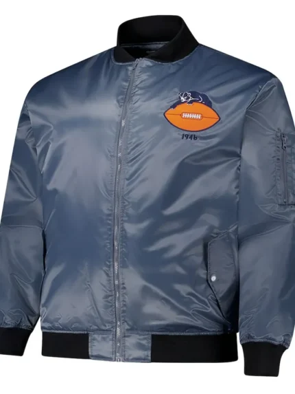 Chicago Bears Charcoal Bomber Full-Zip Jacket