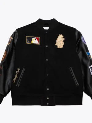 Chicago Cubs Black Out Vintage Logo Varsity Jacket