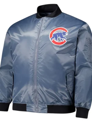 Chicago Cubs Charcoal Bomber Full-Zip Jacket