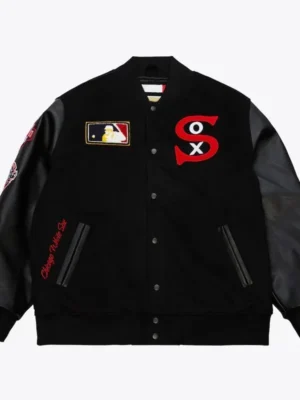 Chicago White Sox Black Out Vintage Logo Varsity Jacket
