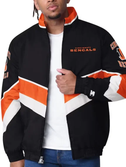 Cincinnati Bengals Captain Black Varsity Satin Jacket