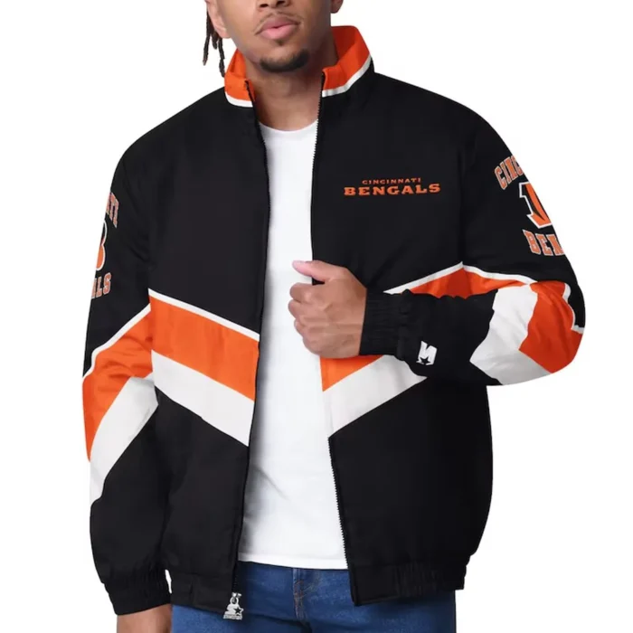 Cincinnati Bengals Captain Black Varsity Satin Jacket