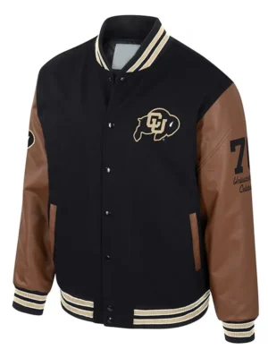 Colorado Buffaloes Navy and Brown Letterman Jacket