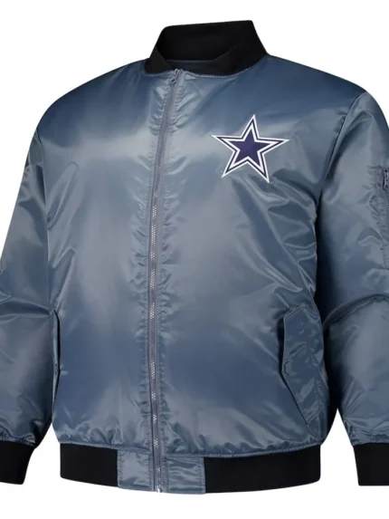 Dallas Cowboys Charcoal Bomber Full-Zip Jacket