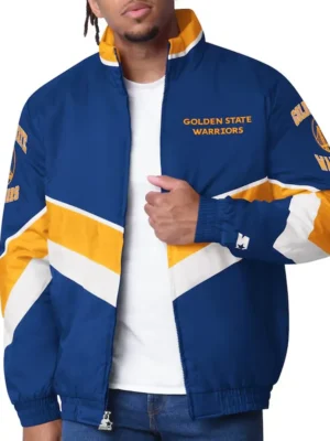 Golden State Warriors Captain Royal Varsity Satin Jacket