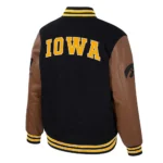 Iowa Hawkeyes Black and Brown Letterman Jacket Sale