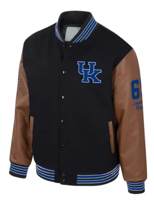 Kentucky Wildcats Black and Brown Letterman Jacket