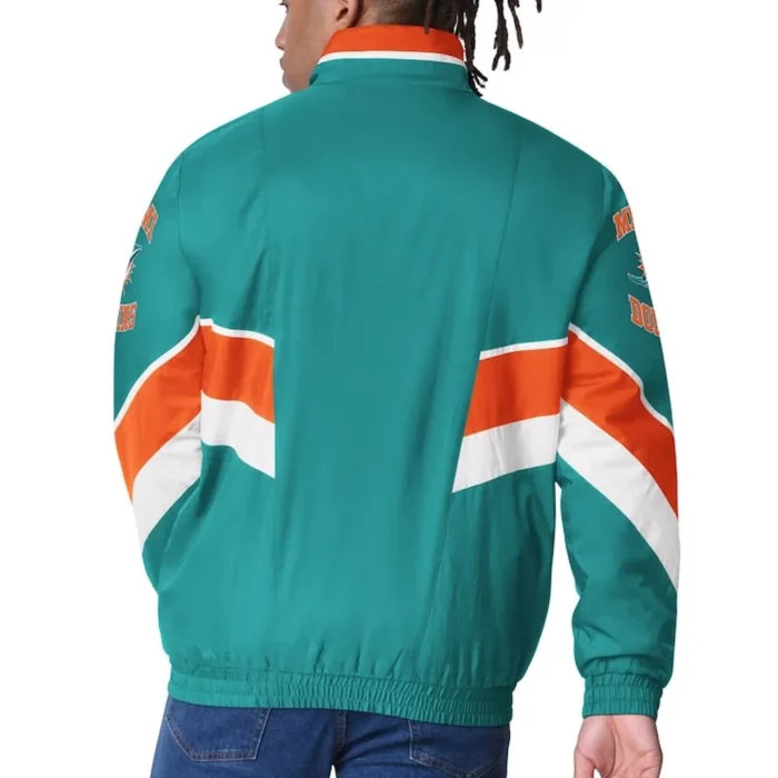 Miami Dolphins Captain Aqua Varsity Satin Jacket Sale