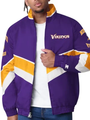 Minnesota Vikings Captain Purple Varsity Satin Jacket