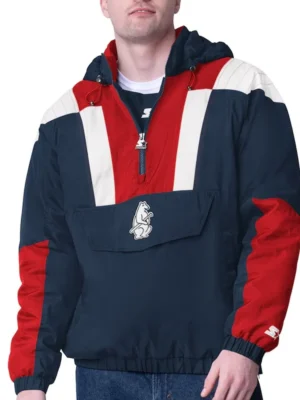Navy Chicago Cubs Charger Half-Zip Pullover Jacket