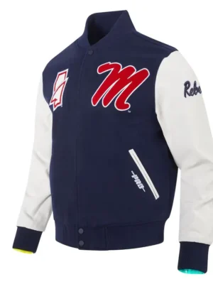 Navy Mississippi Rebels Classic Varsity Jacket