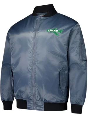 New York Jets Charcoal Bomber Full-Zip Jacket
