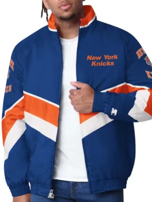 New York Knicks Captain Royal Varsity Satin Jacket