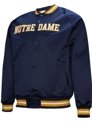 Notre Dame Fighting Irish Lightweight Current Logo Navy Satin Jacket