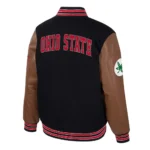 Ohio State Buckeyes Black and Brown Letterman Jacket Sale