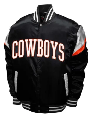 Oklahoma State Cowboys Power Black Satin Jacket