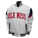 Ole Miss Rebels Power White Satin Jacket