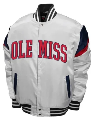 Ole Miss Rebels Power White Satin Jacket