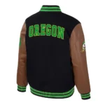 Oregon Ducks Navy and Brown Letterman Jacket Sale