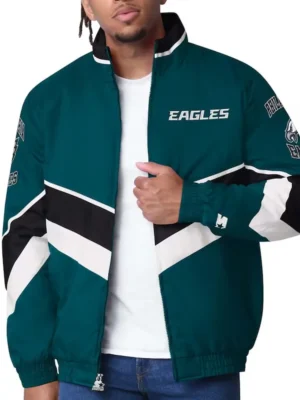Philadelphia Eagles Captain Midnight Green Varsity Satin Jacket