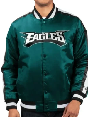 Philadelphia Eagles O-Line Green Satin Jacket