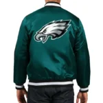 Philadelphia Eagles O-Line Green Satin Jacket Sale