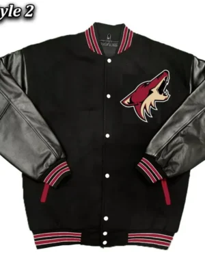 Phoenix Arizona Coyotes Black Varsity Jacket