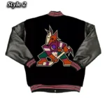 Phoenix Arizona Coyotes Black Varsity Jacket Sale