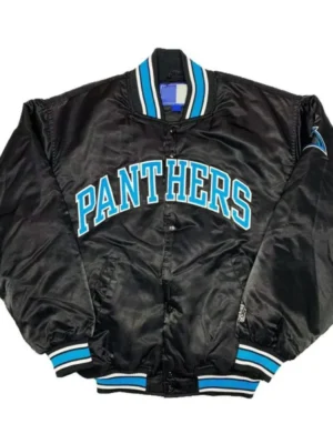 Rare Black Carolina Panthers Satin Jacket