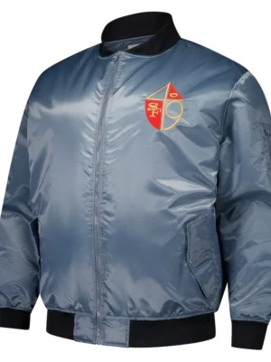 San Francisco 49ers Charcoal Bomber Full-Zip Jacket