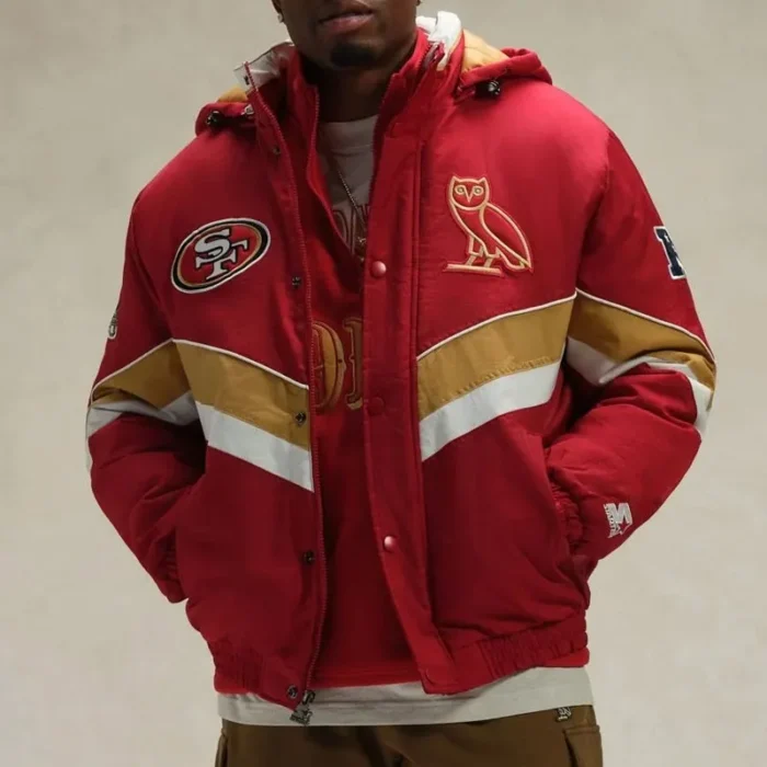 San Francisco 49ers OVO Sideline Puffer Red Jacket