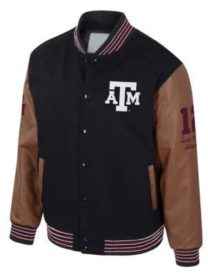 Texas A&M Aggies Black and Brown Letterman Jacket