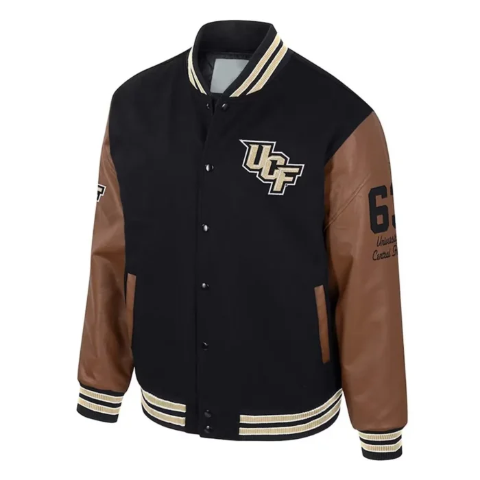 UCF Knights Black and Brown Letterman Jacket