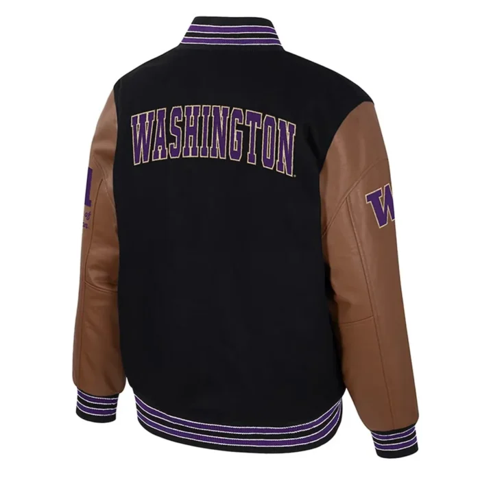 Washington Huskies Black and Brown Letterman Jacket Sale