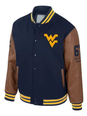West Virginia Mountaineers Navy and Brown Letterman Jacket