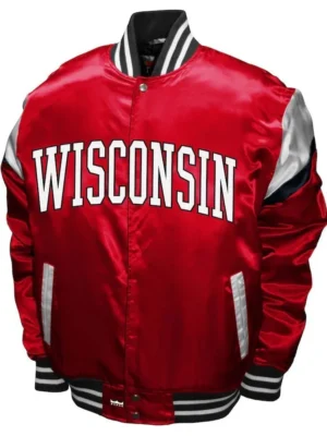 Wisconsin Badgers Power Red Satin Jacket
