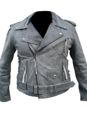 Black Distressed Leather Jacket
