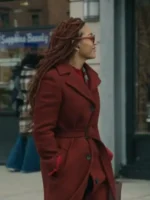 Camille Parks Harlem S01 Maroon Wool Trench Coat