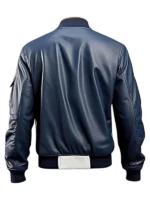 Leather Jacket Blue and White
