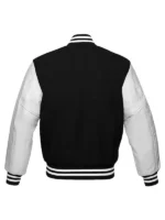 Men Black and White Baseball Letterman Jacket