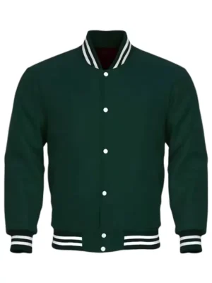 Men Casual Varsity Green Jacket