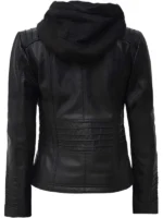 Slim Fit Hooded Leather Jacket